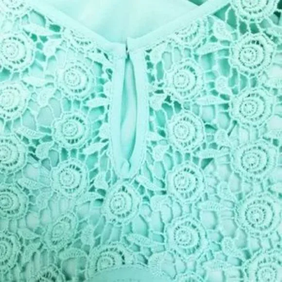 Jodi Kristopher Dress Sleeveless Mint Green Fringe - Picture 2 of 16